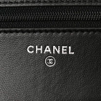 Chanel Lambskin Quilted Wallet On Chain WOC Black 6 of 12