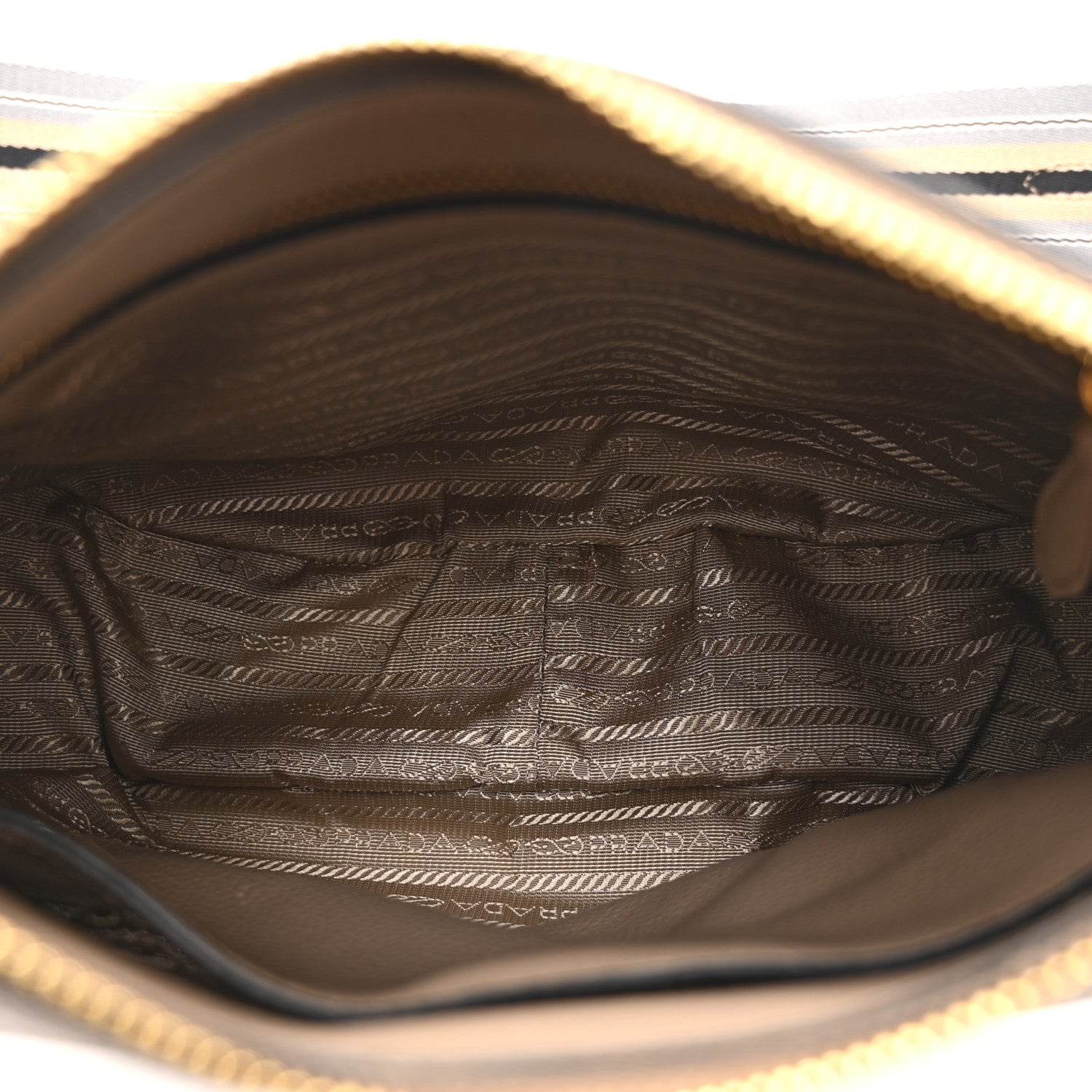 Prada Vitello Phenix Zippered Messenger Hobo Cammeo 5 of 10