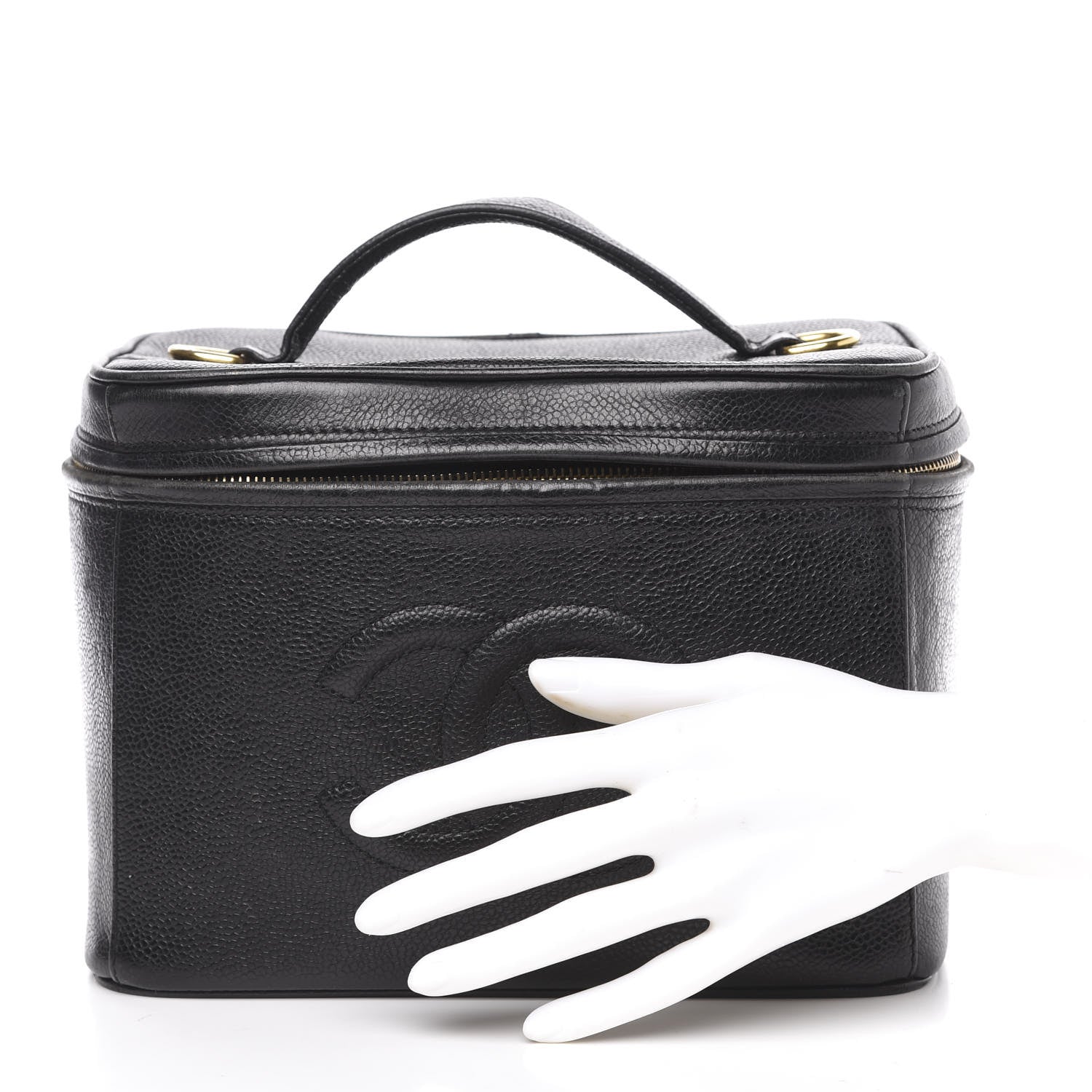 Chanel Caviar CC Vanity Train Case Black 2 of 18