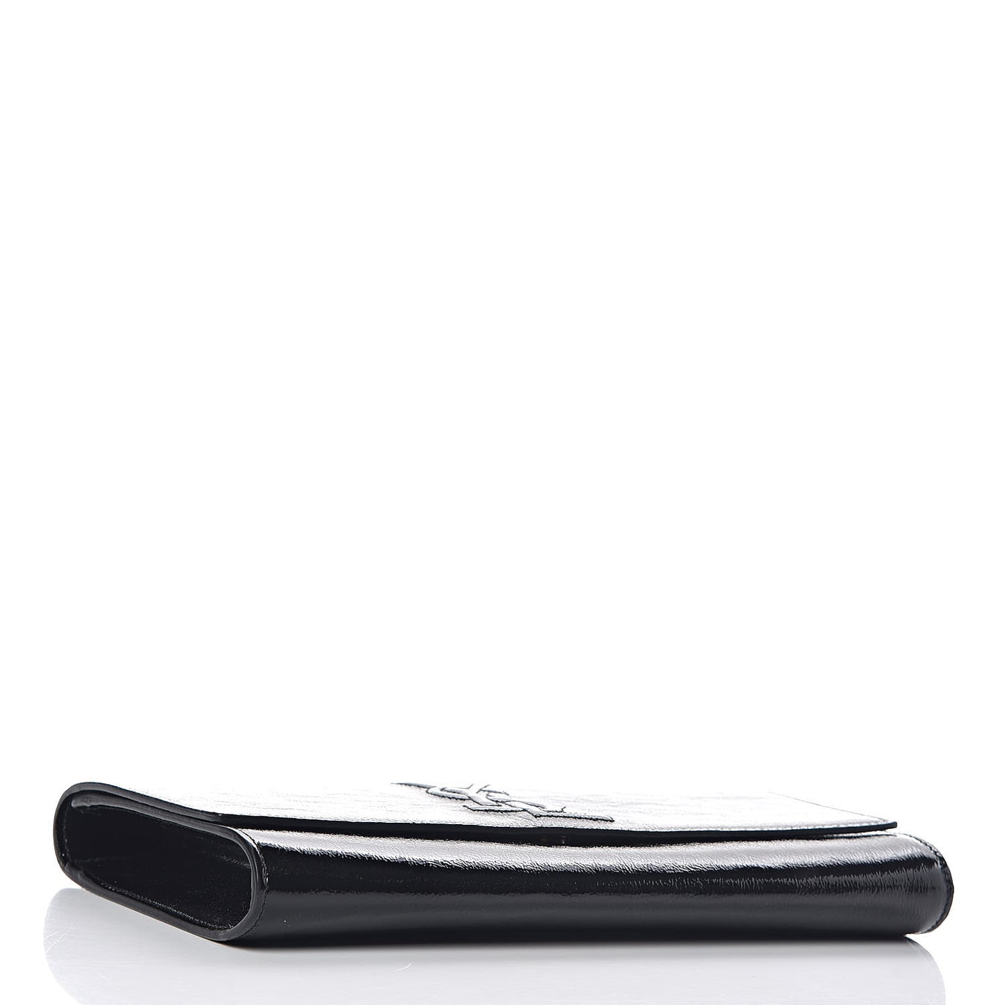 Textured Patent Monogram Large Belle De Jour Clutch Black
