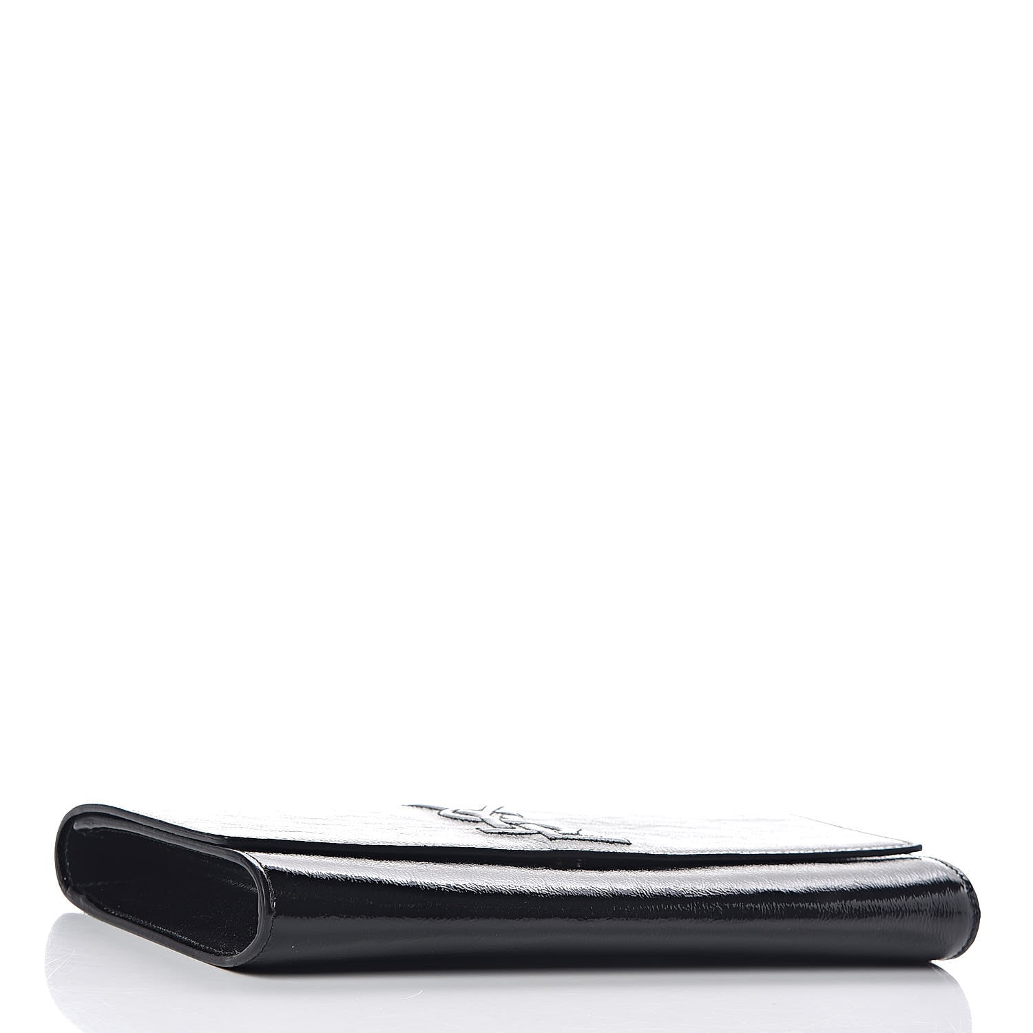 Saint Laurent Textured Patent Monogram Large Belle De Jour Clutch Black 4 of 9