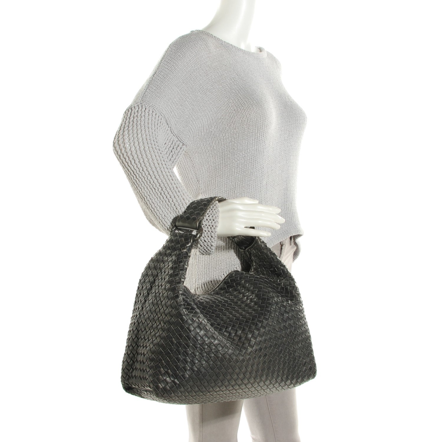 Bottega Veneta Nappa Intrecciato Sloane Hobo Ferro Gray 2 of 8
