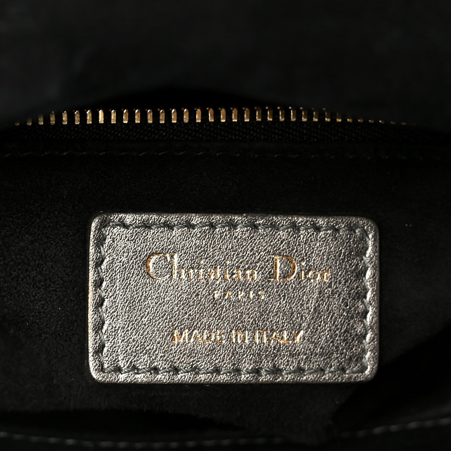 Christian Dior Metallic Lambskin Cannage Small My ABCDior Lady Dior Dark Silver 6 of 10