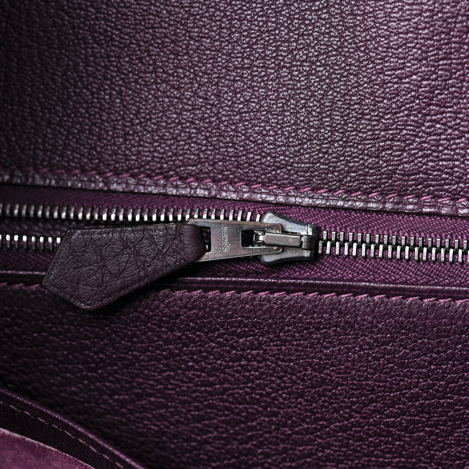 Hermes Taurillon Clemence Birkin 35 Raisin 17 of 44