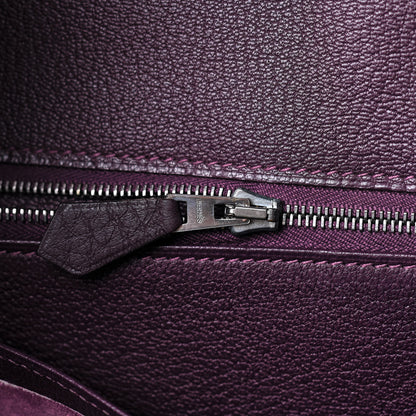 Hermes Taurillon Clemence Birkin 35 Raisin 17 of 44