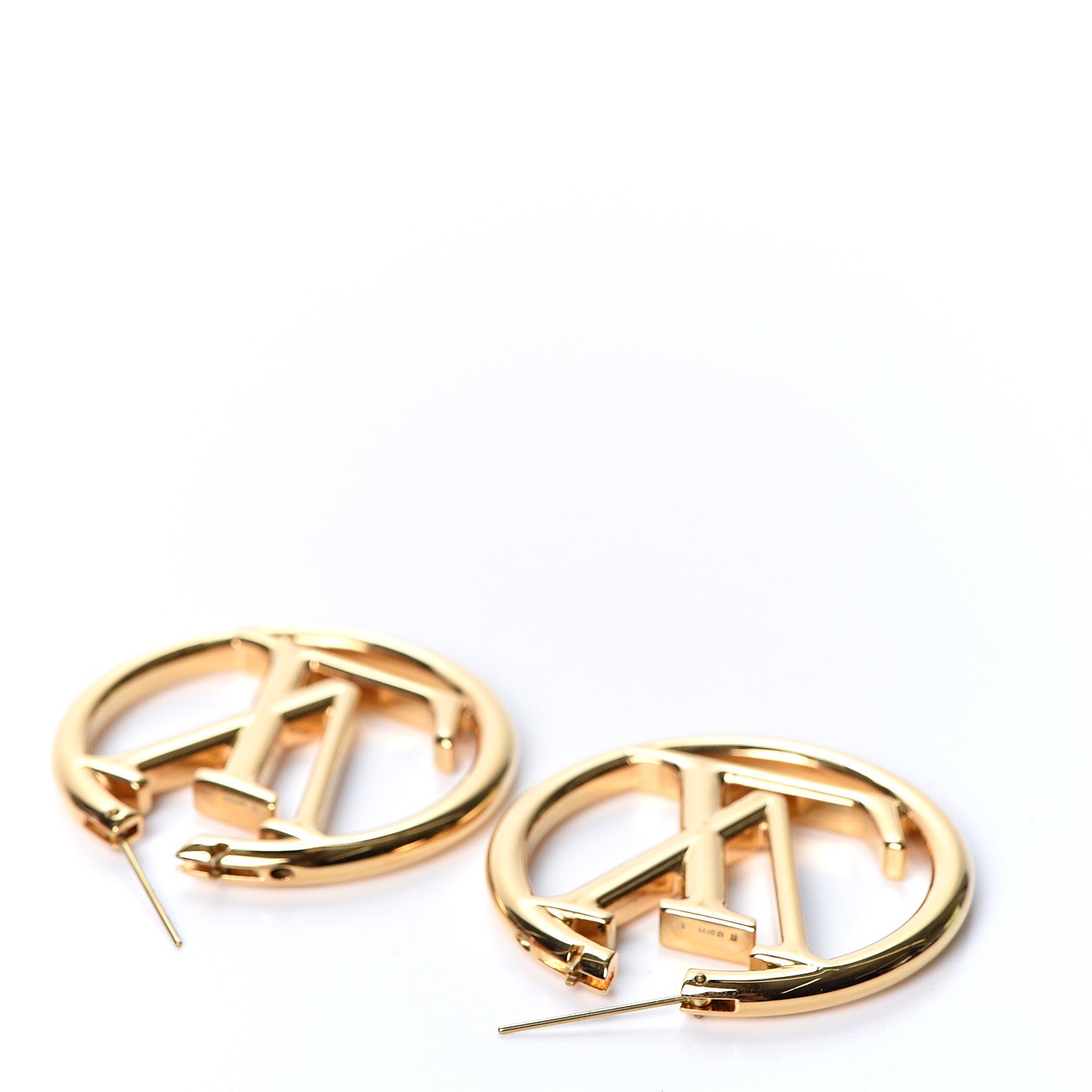 Louis Vuitton Metal Louise Hoop Earrings Gold 3 of 5