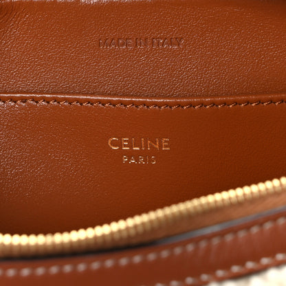 Celine Shearling Calfskin Cuir Triomphe Mini Camera Shoulder Bag Natural Tan 6 of 10