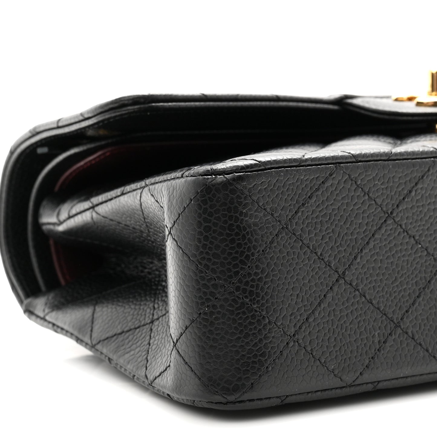 Caviar Quilted Small Double Flap Black