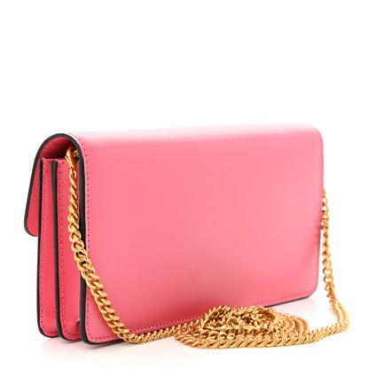 Valentino Garavani Smooth Calfksin Vlogo Wallet On Chain Feminine Pink 3 of 10