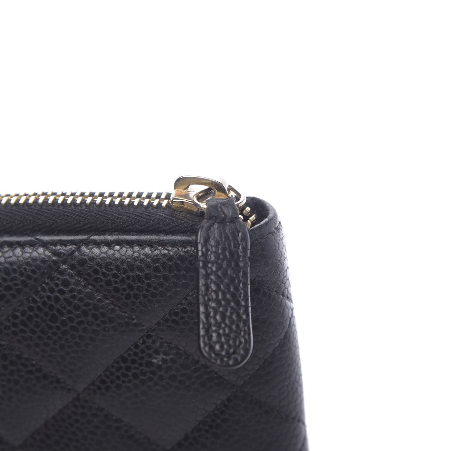 Caviar Quilted Large Zip Around Organizer Wallet Black