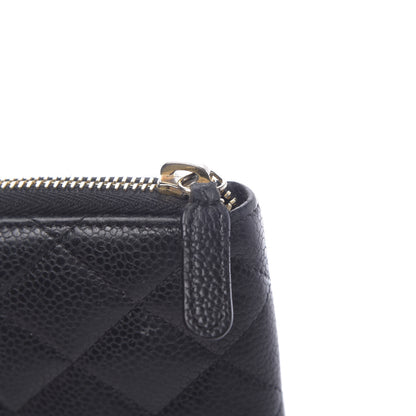 Chanel Caviar Quilted Large Zip Around Organizer Wallet Black 9 of 11