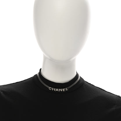 Chanel Mesh Logo Choker Necklace Ruthenium 2 of 5