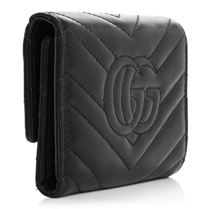 Gucci Calfskin Matelasse GG Marmont Wallet Black 3 of 12