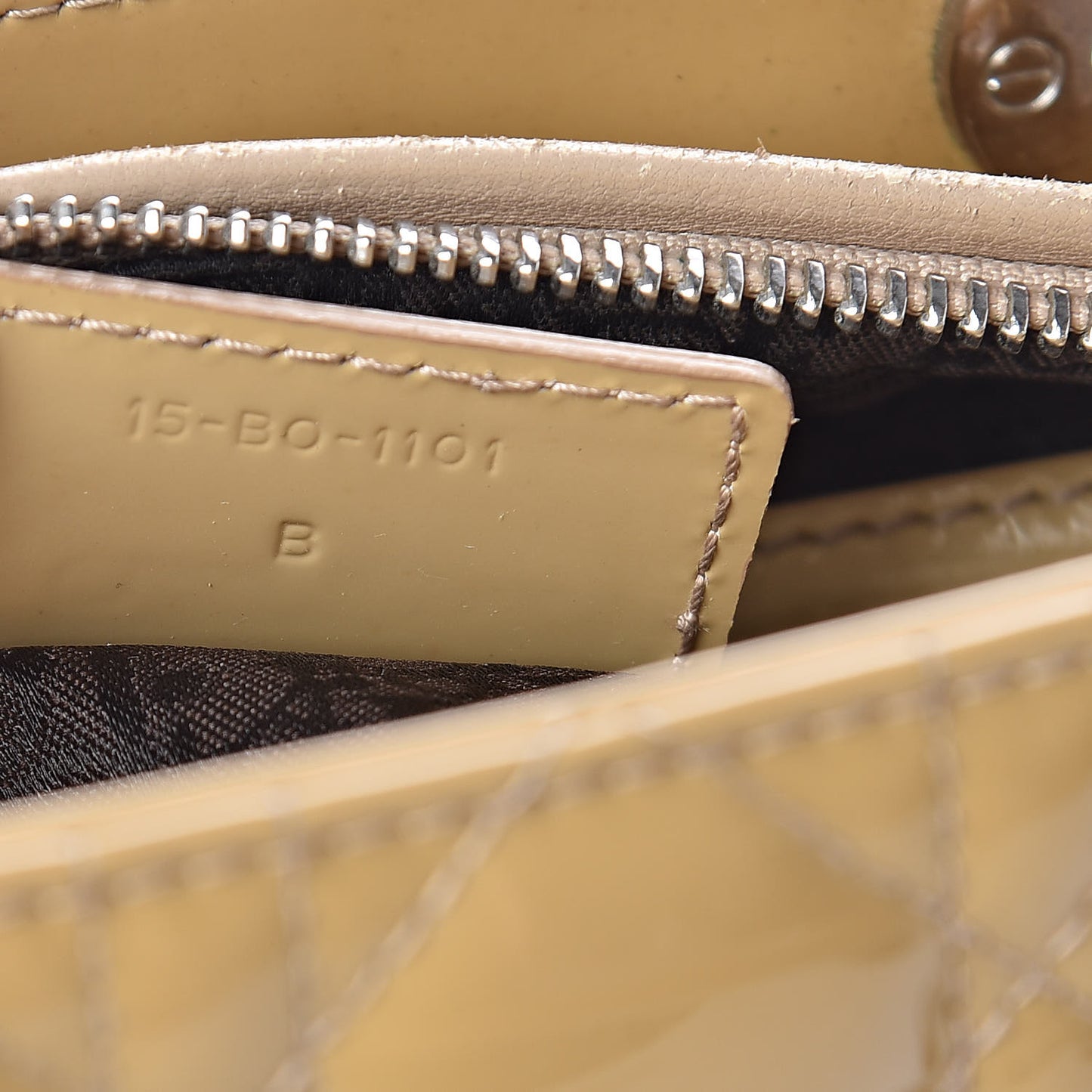 Patent Cannage Medium Lady Dior Beige