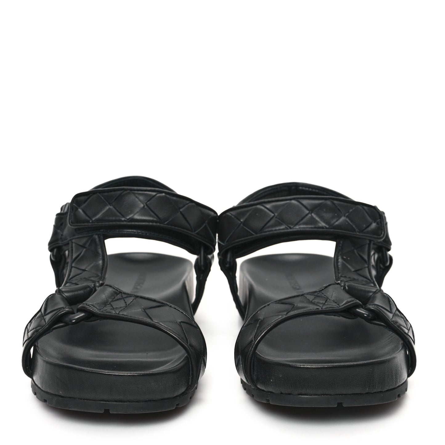 Nappa Intrecciato Trip Sandals 36 Black