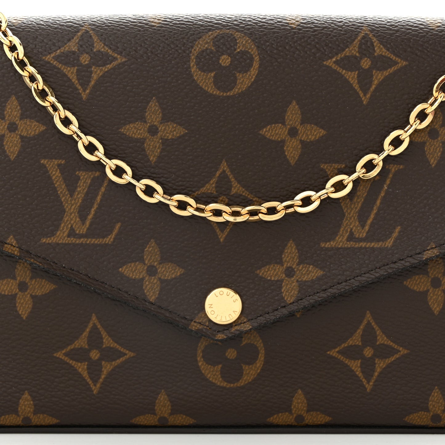 Monogram Pochette Felicie Chain Wallet Fuchsia