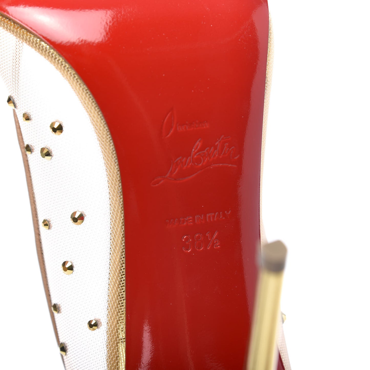 Rete Specchio Crystal Strass Follies 100 Pumps 38.5 Gold