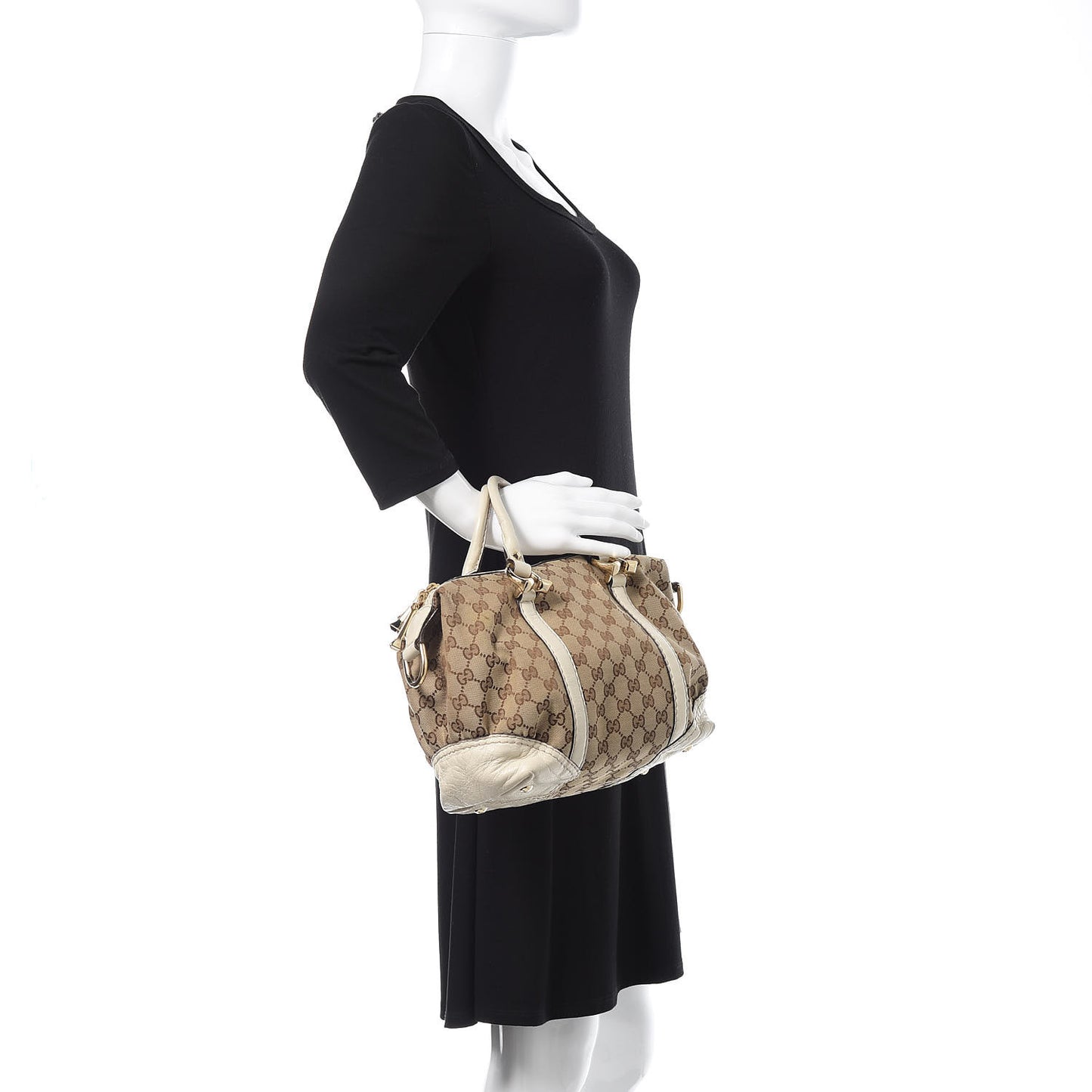 Monogram Equestrian Horseshoe Bowler White