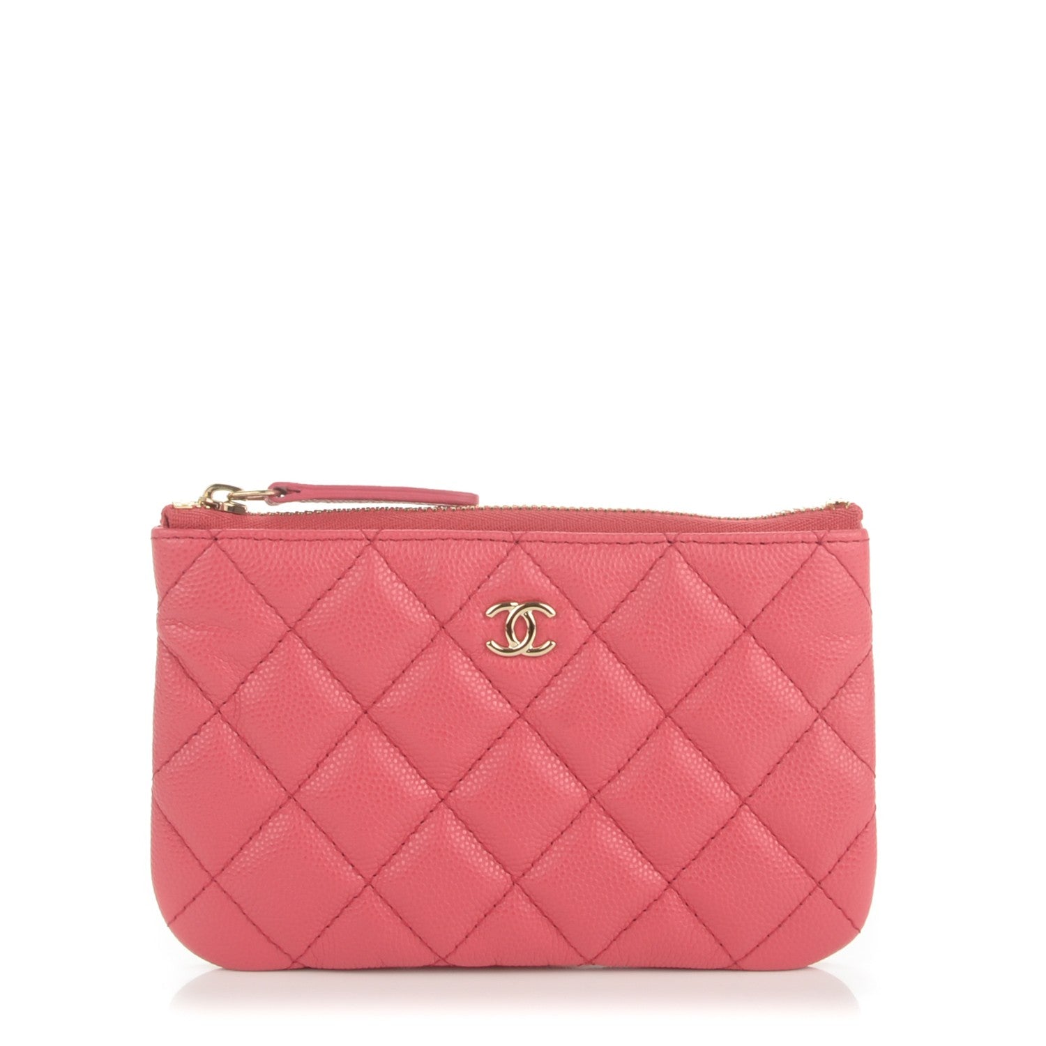 Chanel Iridescent Caviar Quilted Small Cosmetic Case Dark Pink 1 of 7