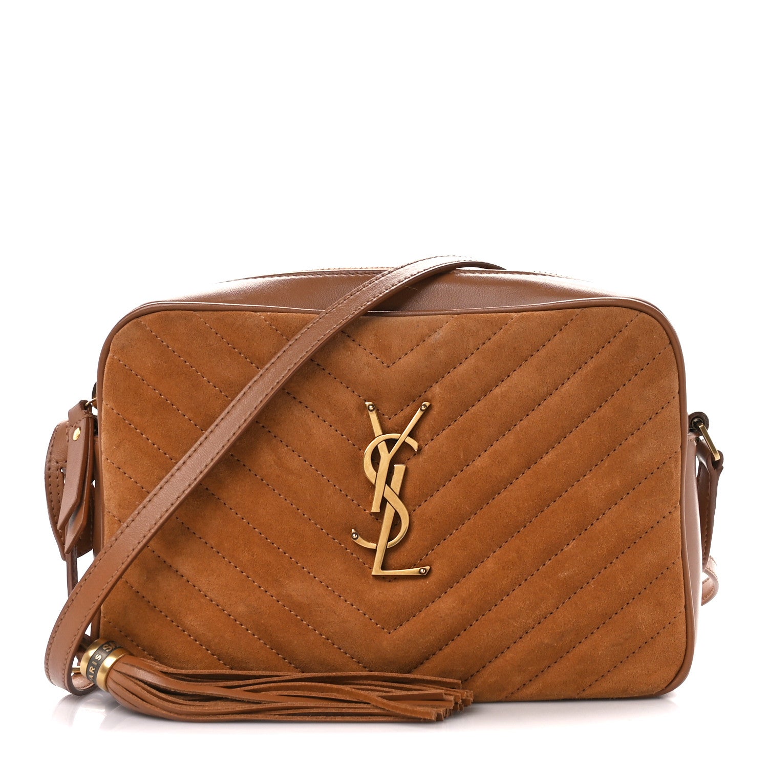 Saint Laurent Suede Matelasse Monogram Lou Camera Bag Cinnamon 1 of 11