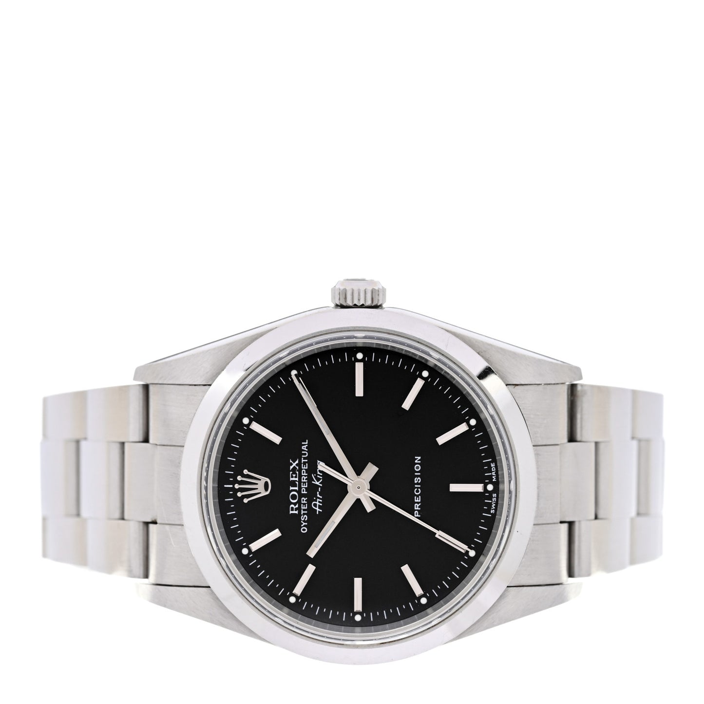 Stainless Steel 34mm Air-King Oyster Perpetual Precision Watch Black 14000M