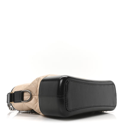 Chanel Aged Calfskin Quilted Medium Gabrielle Hobo Beige Black 4 of 10