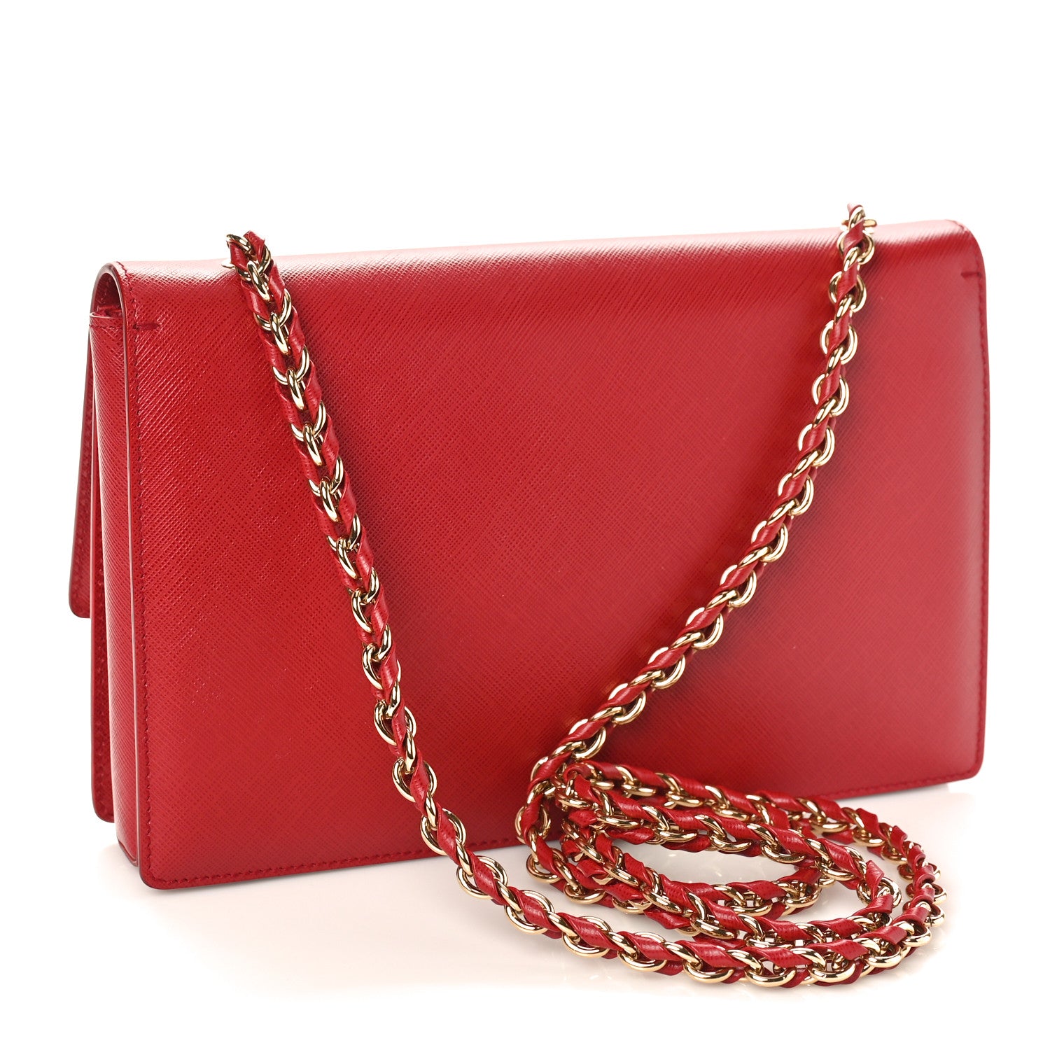 Salvatore Ferragamo Printed Calfskin Vara Bow Chain Flap Crossbody Red 3 of 8