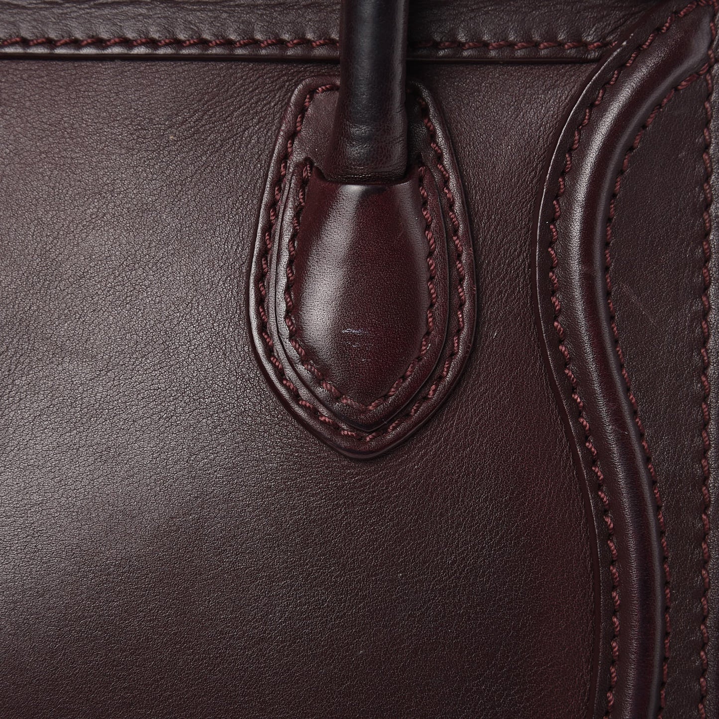 Smooth Calfskin Nano Luggage Burgundy