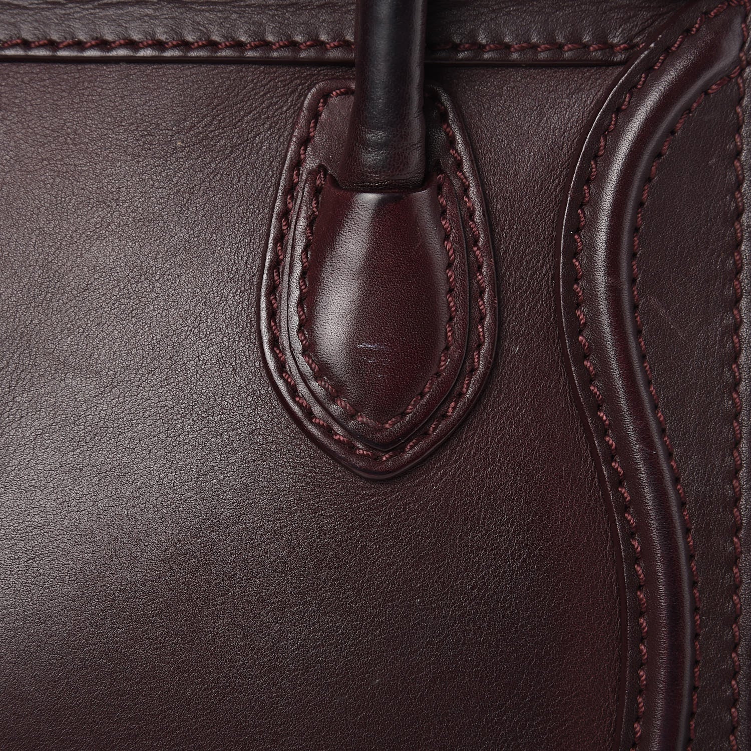 Celine Smooth Calfskin Nano Luggage Burgundy 12 of 32