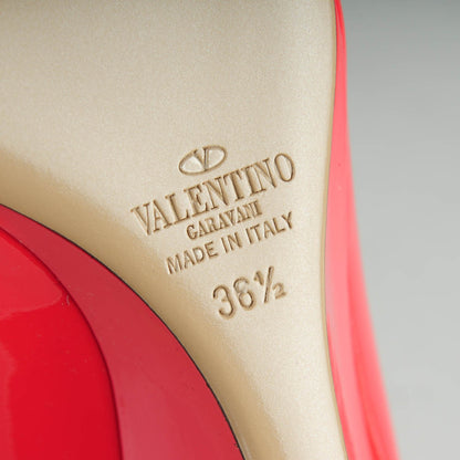 Valentino Garavani Patent Rockstud 70mm Wedges 36.5 Fragola Poudre 6 of 8