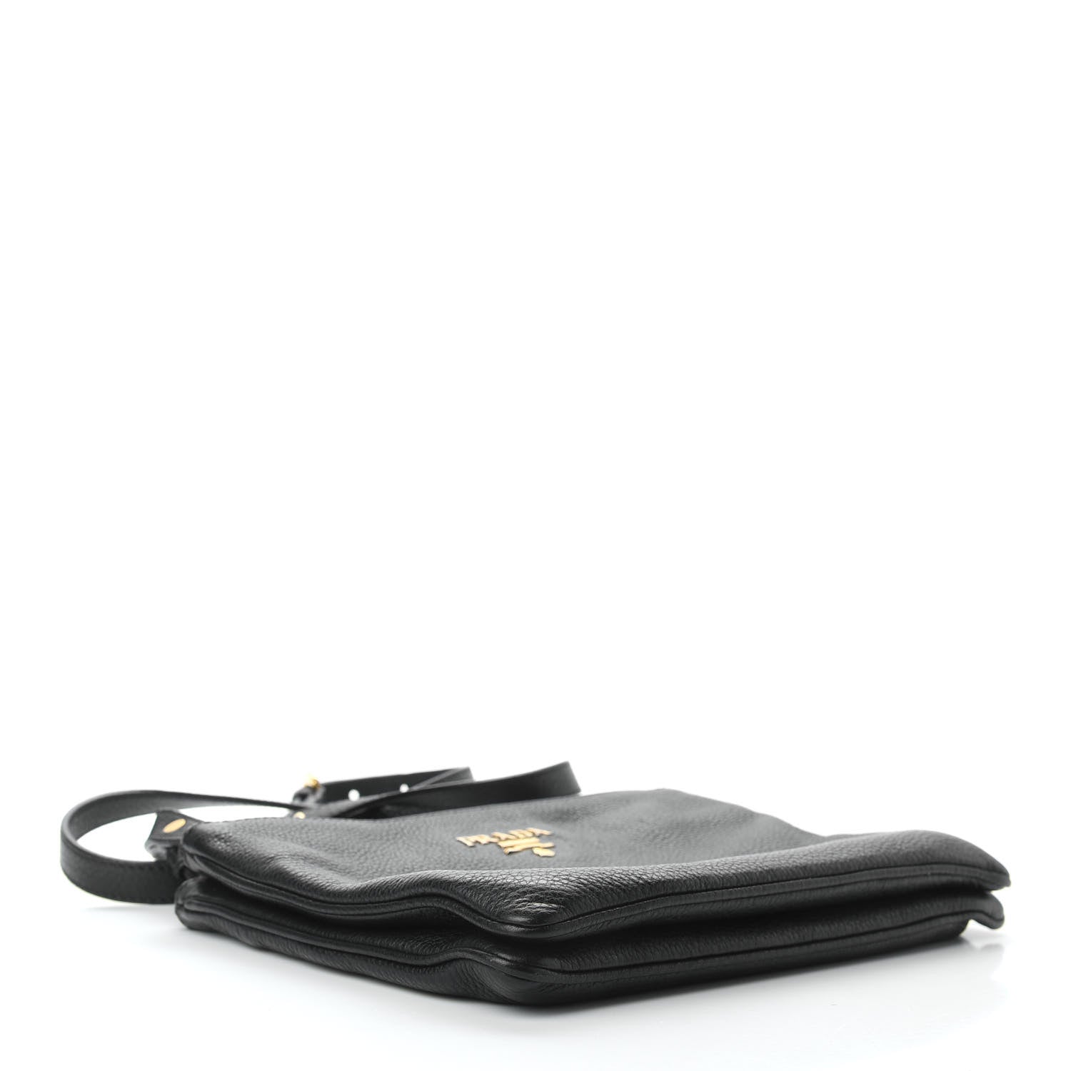 Prada Vitello Phenix Double Zip Crossbody Bag Black 4 of 8