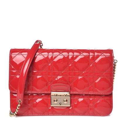 Christian Dior Patent Cannage Miss Dior Promenade Pouch Red 1 of 22