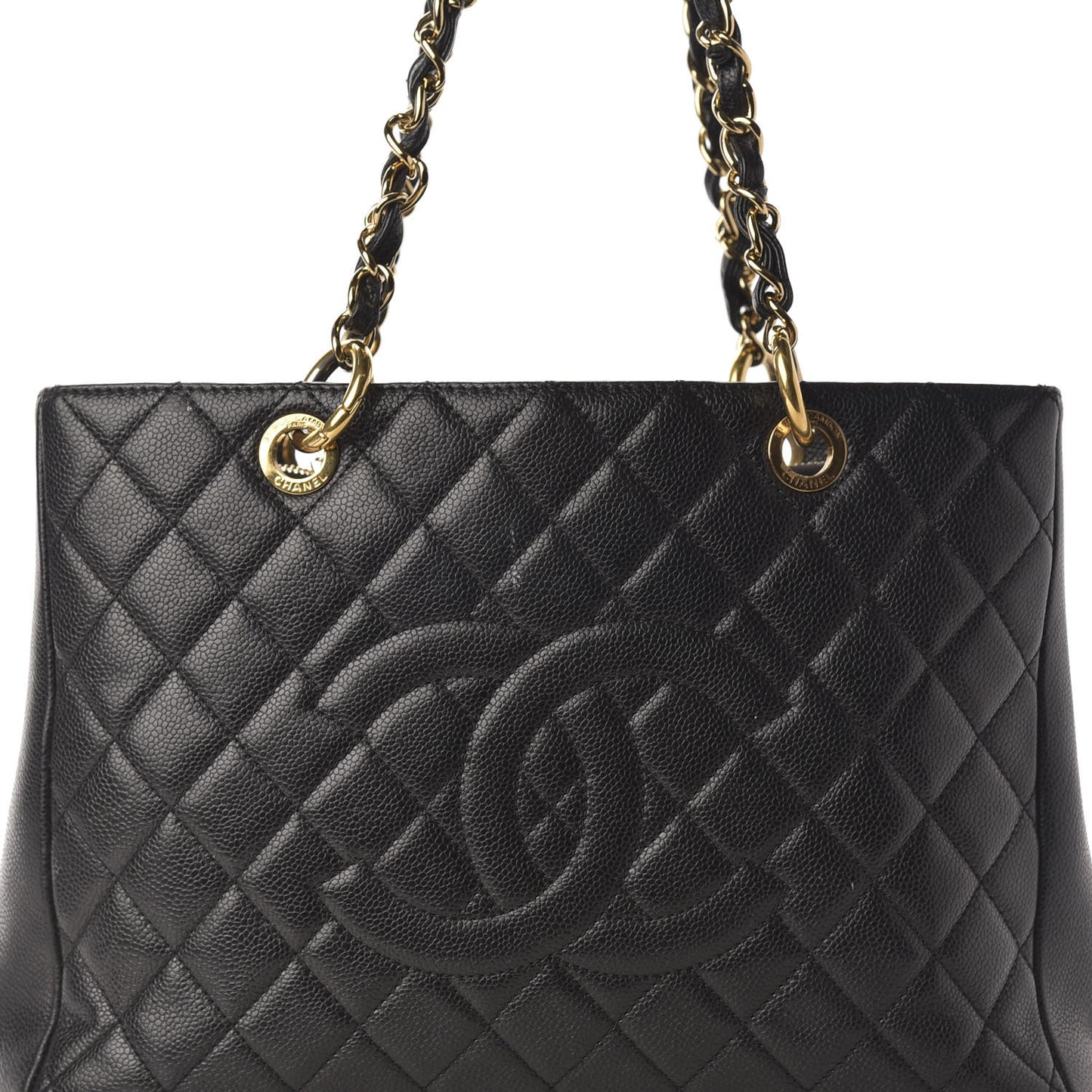 Caviar Quilted Grand Shopping Tote GST Black