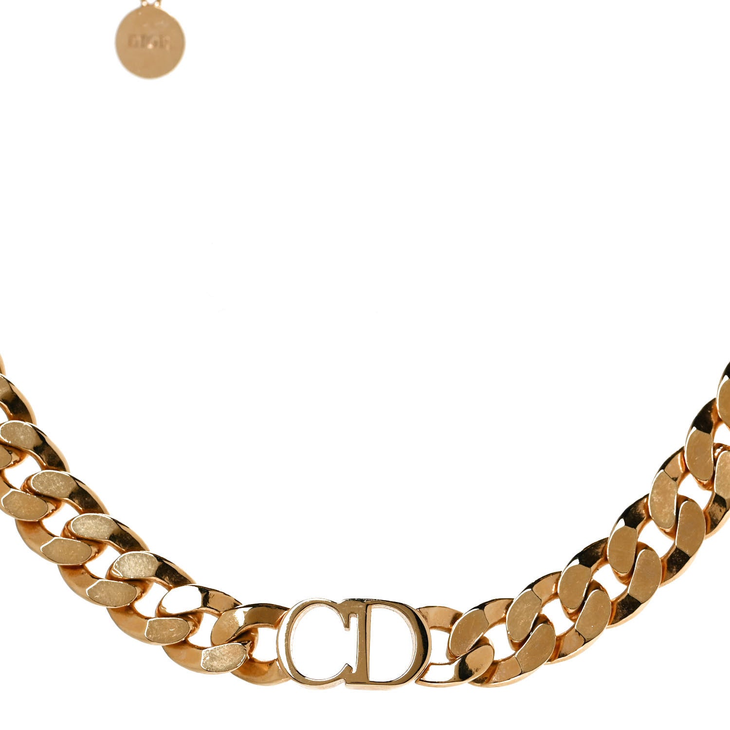 Christian Dior Metal Danseuse Etoile Chain Choker Necklace Gold 1 of 5