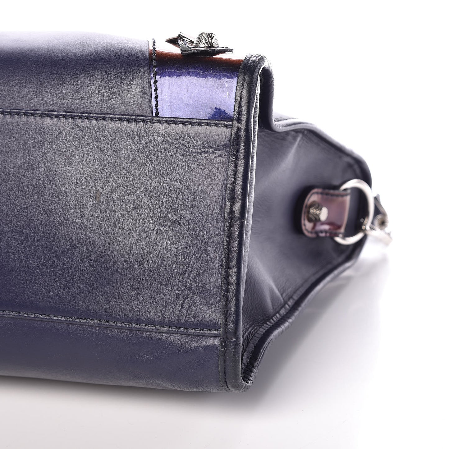 Smooth Calfskin Metallic Patent Giant 12 Silver Hardware City Ultraviolet
