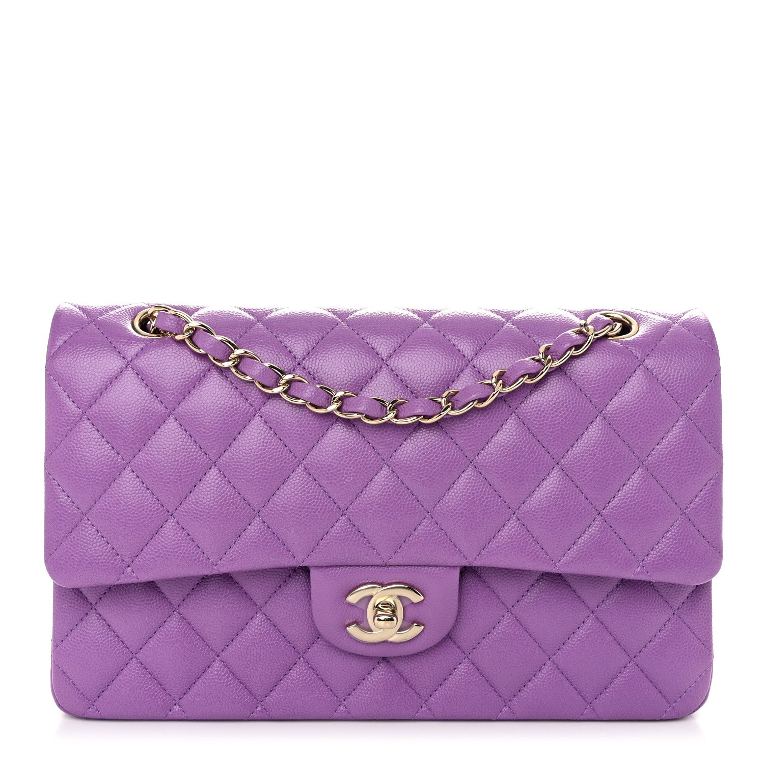 Chanel Caviar Quilted Medium Double Flap Purple 1 of 10