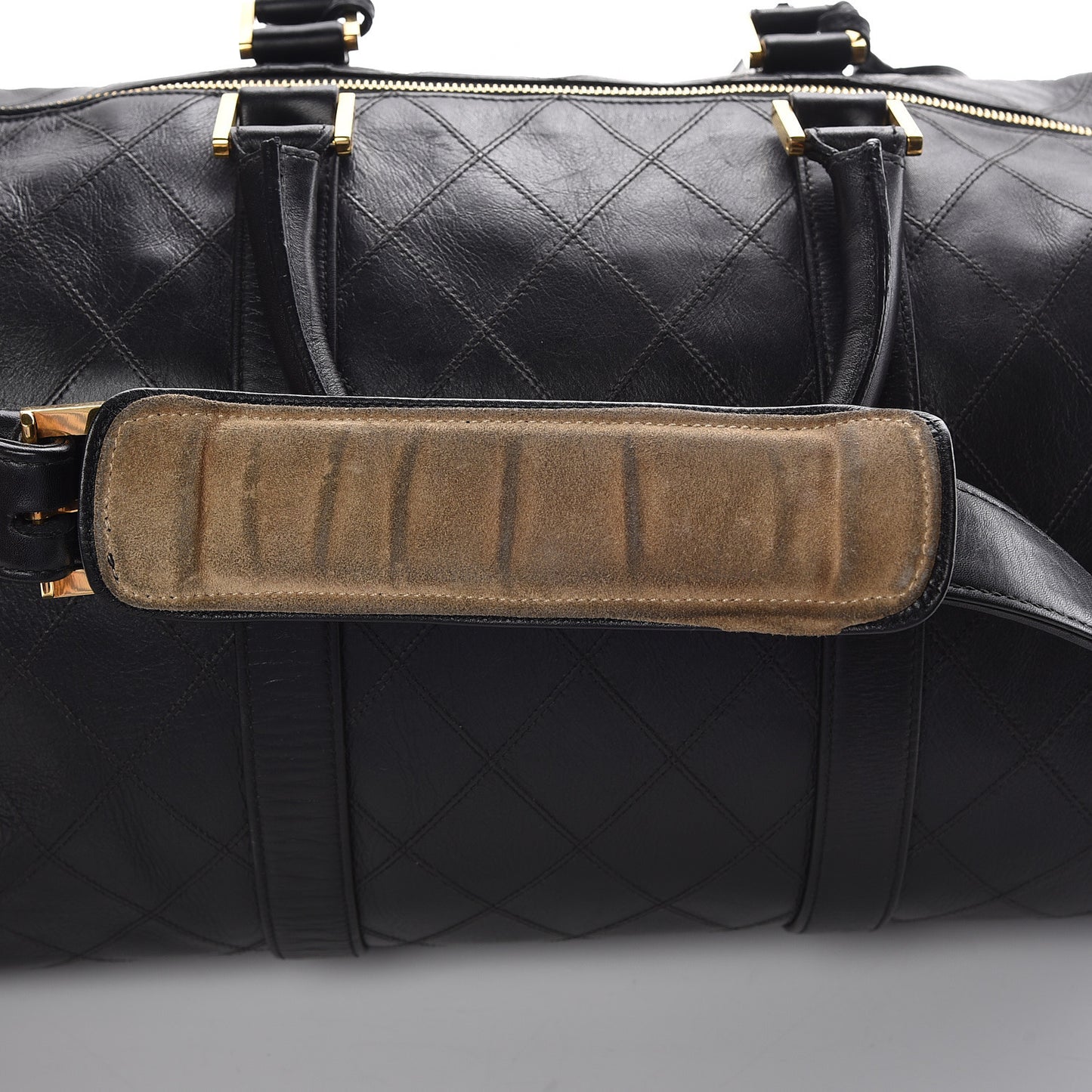 Calfskin Stitched Duffel Bag Black