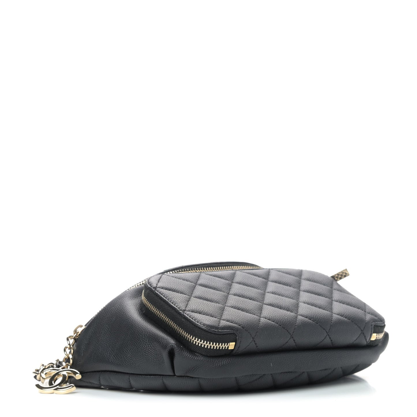 Caviar Quilted Business Affinity Waist Belt Bag Black