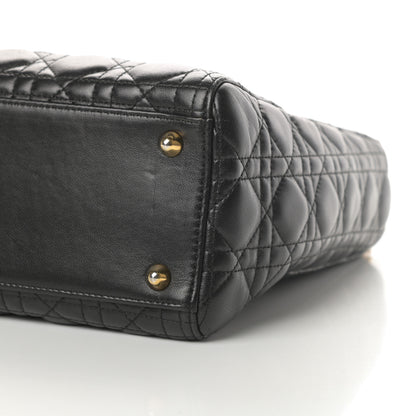 Christian Dior Lambskin Cannage Large Lady Dior Black 10 of 14