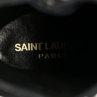 Saint Laurent Goatskin Crystal Buckle Claude 90 Ankle Booties 38 Black 7 of 11
