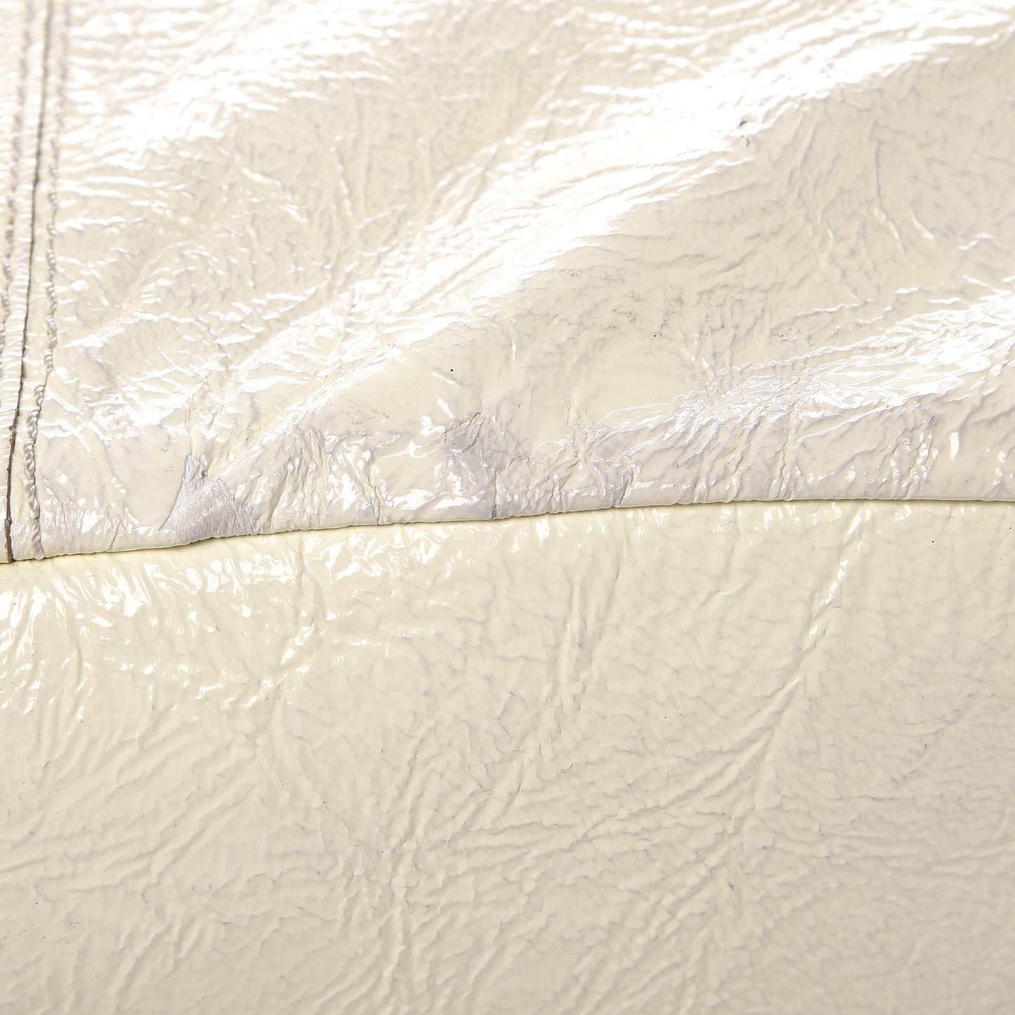 Crinkled Patent Large Nightingale White