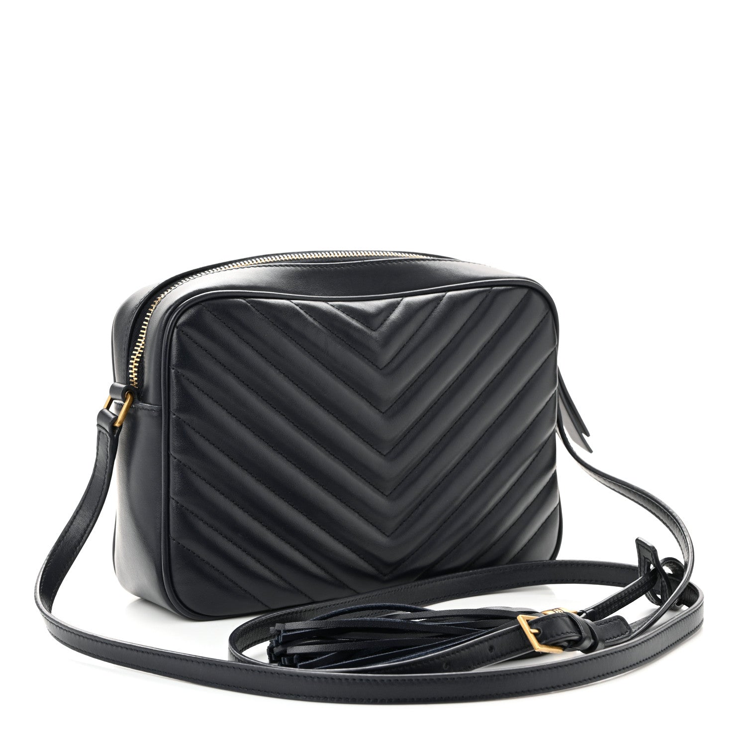 Saint Laurent Calfskin Matelasse Monogram Lou Camera Bag Navy 3 of 10