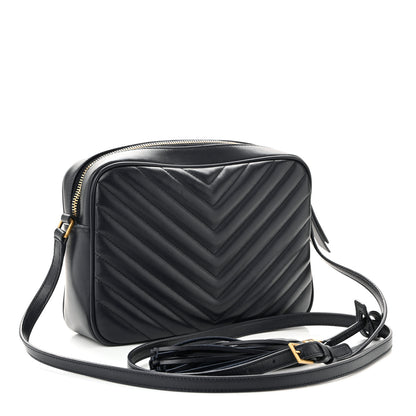 Saint Laurent Calfskin Matelasse Monogram Lou Camera Bag Navy 3 of 10