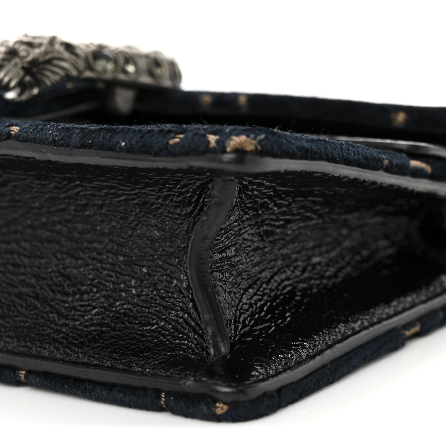 Velvet GG Monogram Super Mini Dionysus Shoulder Bag Blue Beige Black