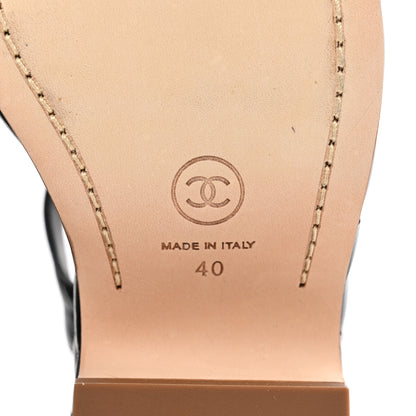 Chanel Calfskin Quilted Chain Around Wedge Sandals 40 Black 7 of 12