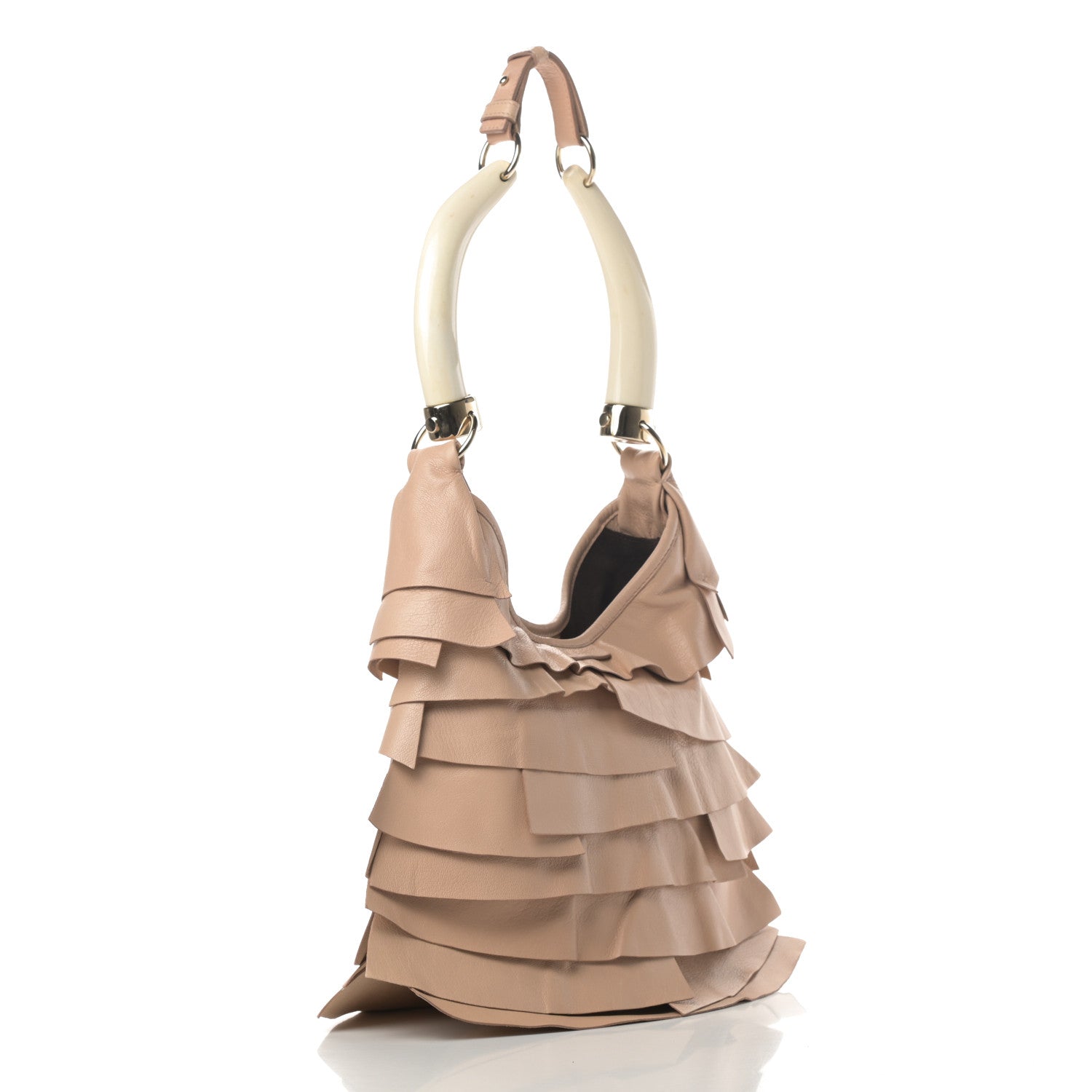 Saint Laurent Chevre Ruffle Saint Tropez Beige 3 of 12
