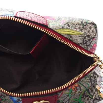 Gucci Soft GG Supreme Monogram Flora Calfskin Medium Ophidia Cosmetic Case Beige Ebony Multicolor Rosso 5 of 8