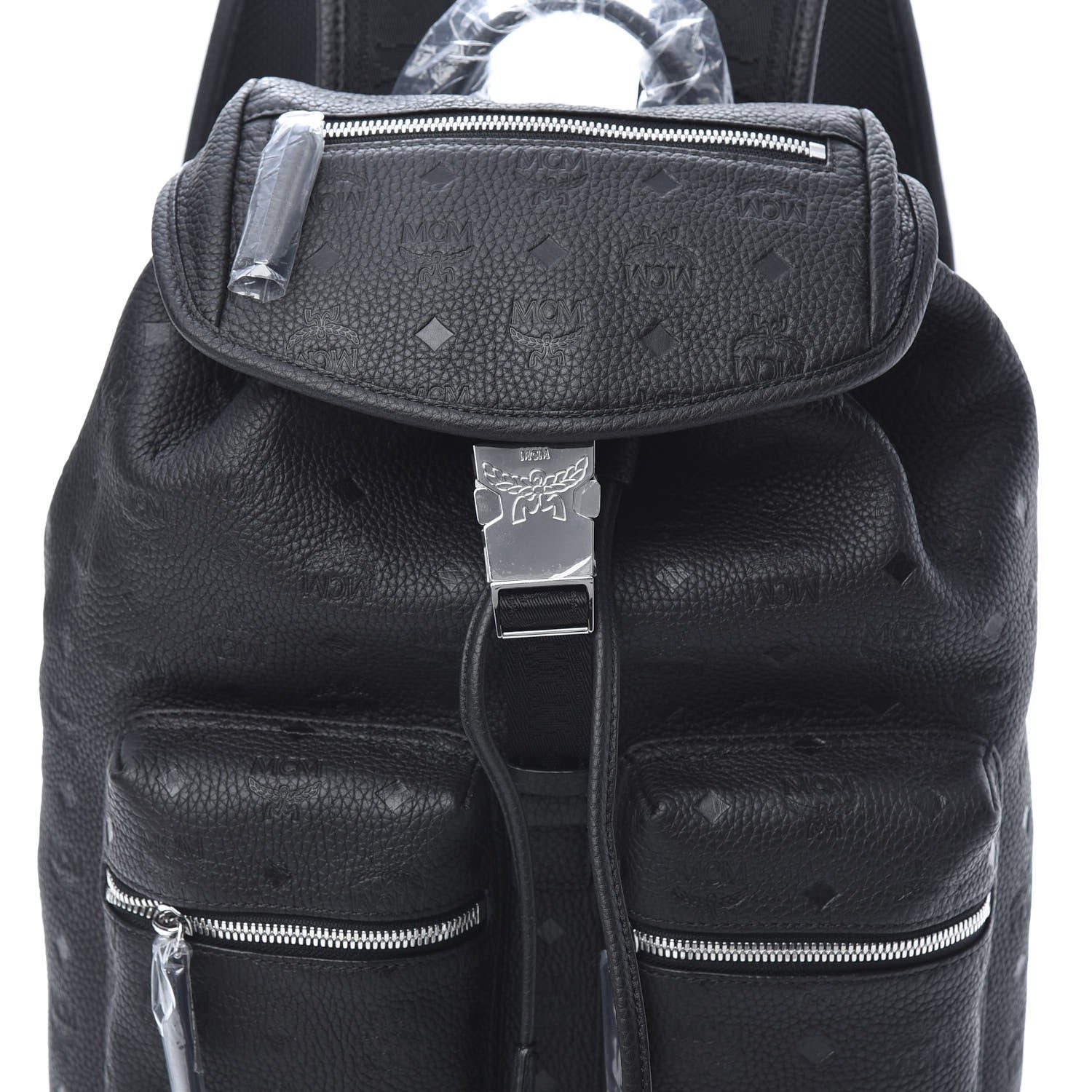 MCM Calfskin Ottomar Small Tivitat Two-Pocket Backpack Black 7 of 9