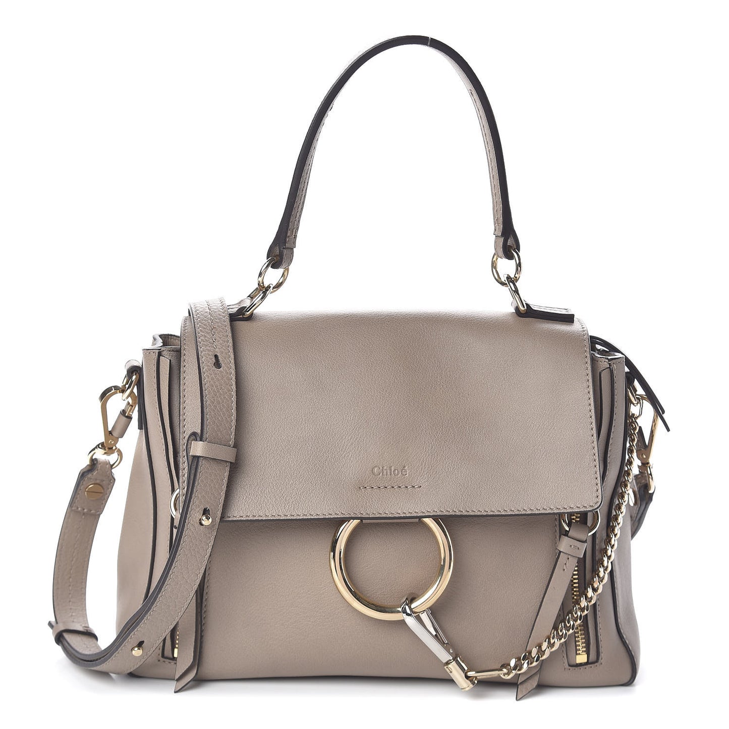 Calfskin Small Faye Day Shoulder Bag Motty Grey