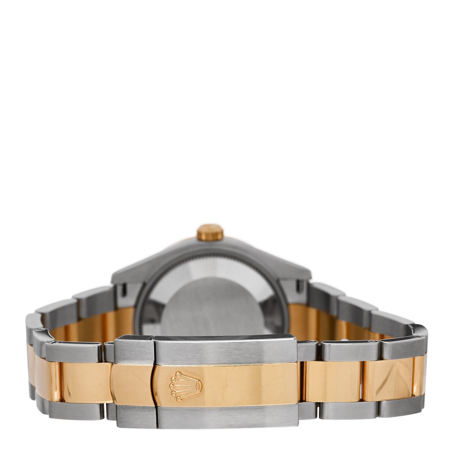 Stainless Steel 18K Yellow Gold Diamond Bezel Black Mother of Pearl 31mm Oyster Perpetual Datejust Watch 278383RBR